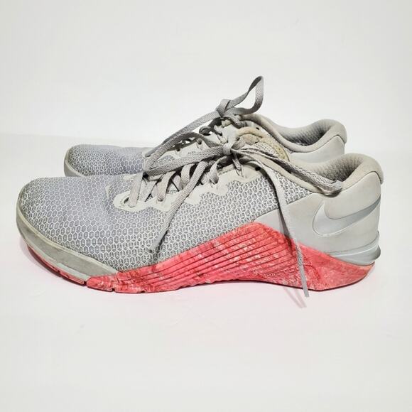 Nike Metcon 5 Grey Pink Cross Training Weightlifting Crossfit Shoe Womens Size 9 - Picture 1 of 13